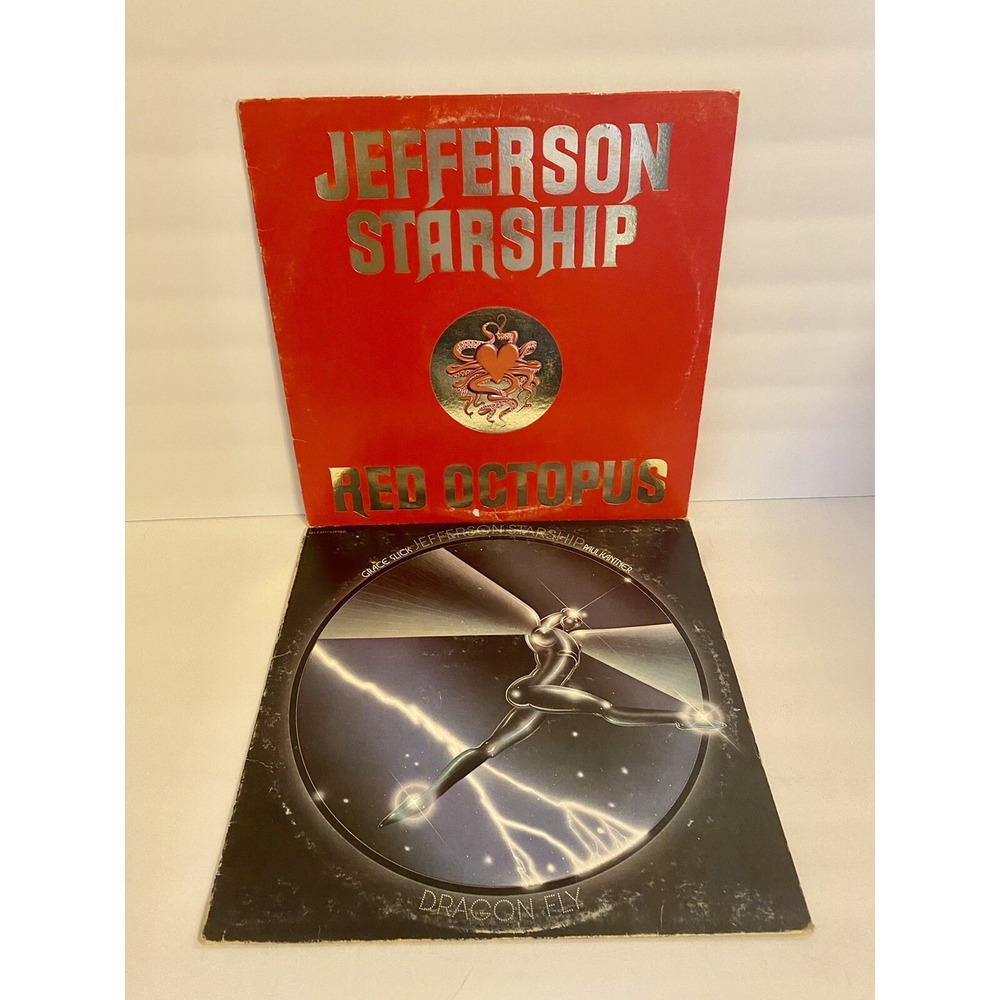 Jefferson Starship Lot Of 2 Red Octopus & Dragon Fly Grunt Vinyl Lp Record